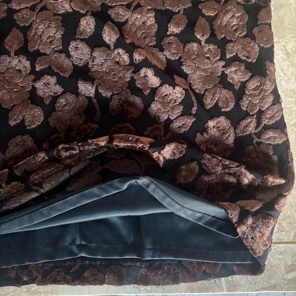 Y2K Vintage Maxi Dress Velvet Burnout Sz 12 Sheer Black Brown Floral Whimsigoth - Picture 8 of 12